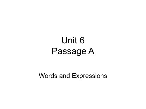 大学体验英语1unit6 PassageA
