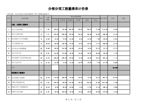不锈钢报价单
