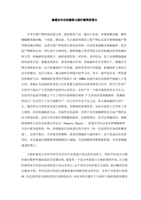 渗透压冲击法提取大肠杆菌周质蛋白
