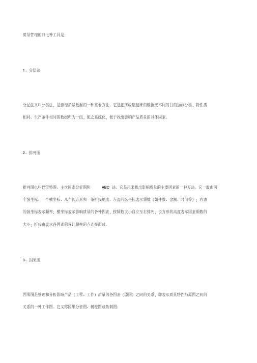 质量管理的旧七种工具是什么？