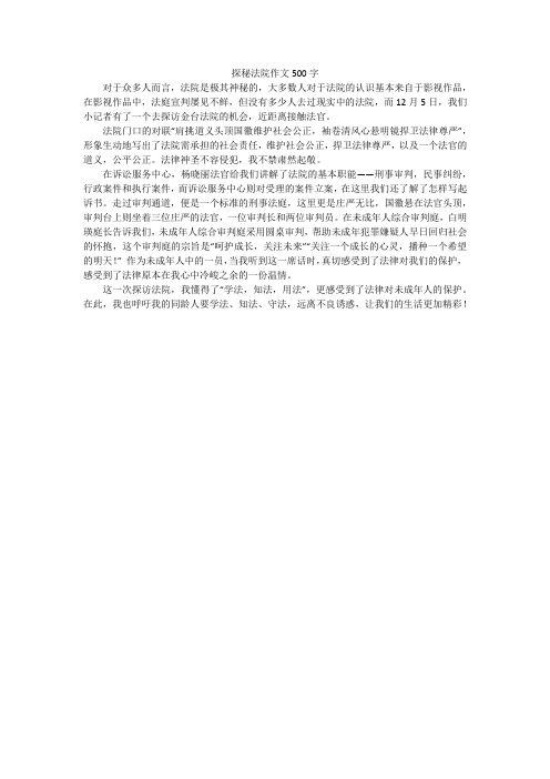 探秘法院作文500字
