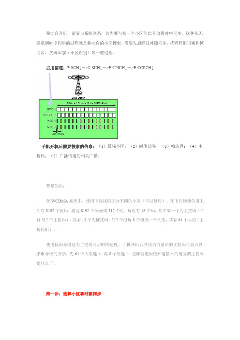 WCDMA呼叫流程(1)之“开机(小区搜索)”