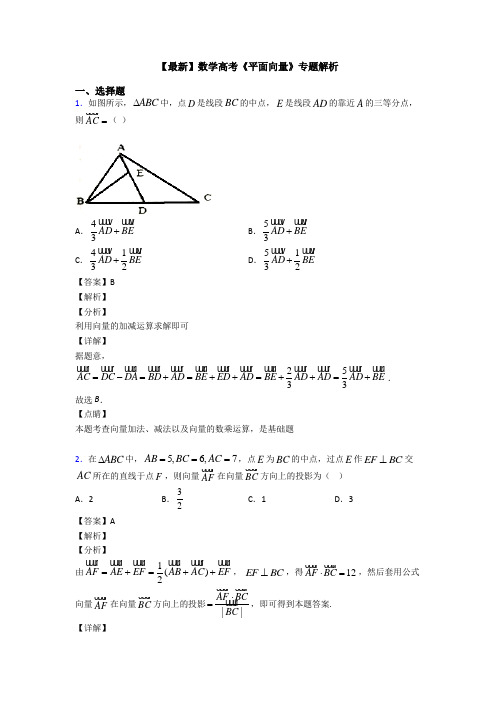 高考数学压轴专题最新备战高考《平面向量》图文答案
