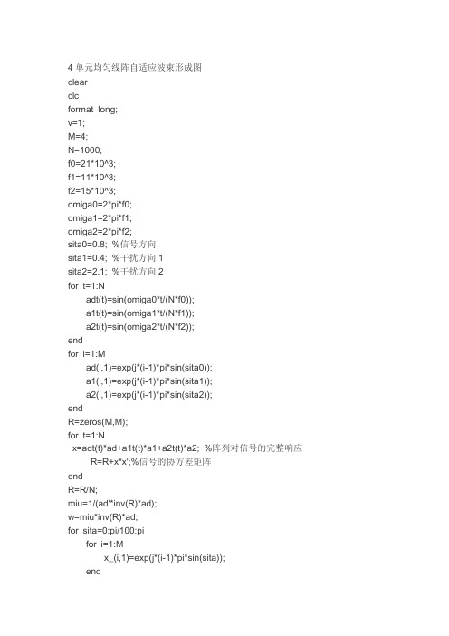 单元均匀线阵自适应波束形成图