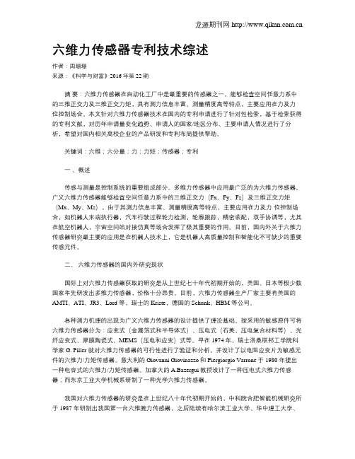 六维力传感器专利技术综述