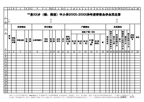 县在校学生花名册模板=20170917