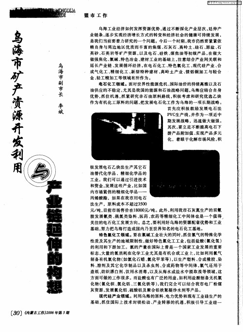 乌海市矿产资源开发利用与产业链延伸的构想
