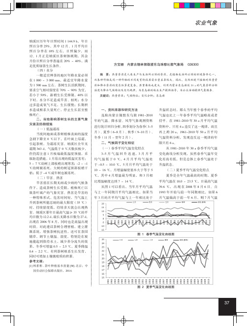 内蒙古东乌旗近30年气候特征及变化分析
