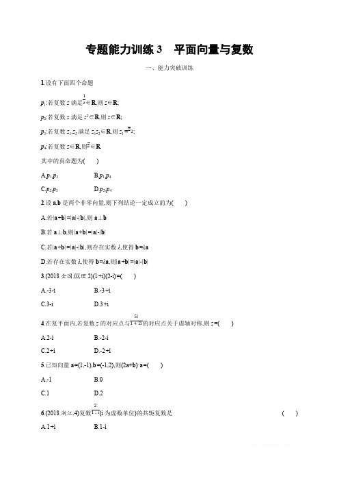 2019年高考数学(理科,天津课标版)二轮复习专题能力训练  Word版含答案3