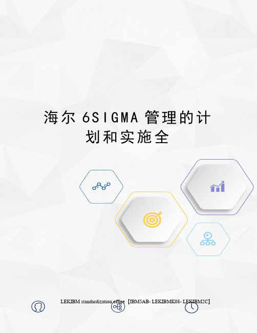 海尔6SIGMA管理的计划和实施全