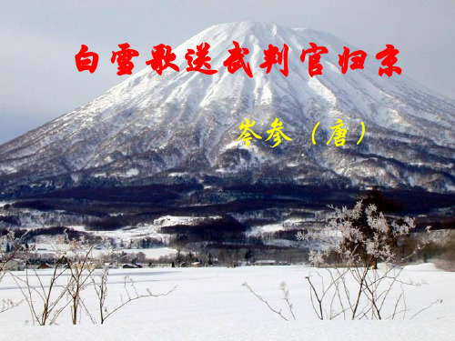 《白雪歌送武判官归京 》优秀教学课件(13张ppt)