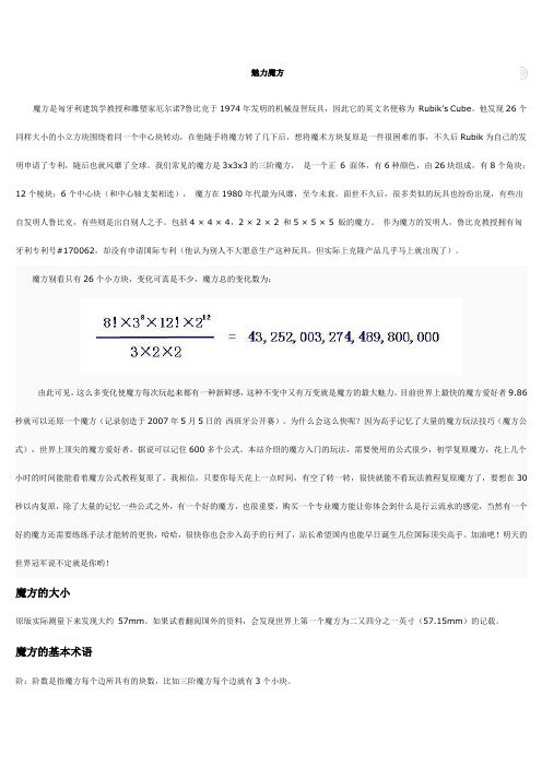 [魔方乐园]魔方基础知识