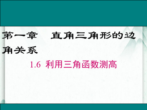 北师大版九年级数学下册《 利用三角函数测高》课件1