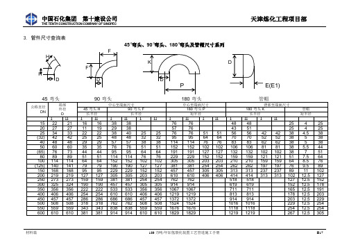 管件尺寸表
