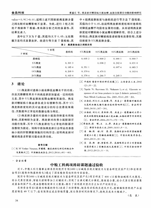 中粮工科两项科研课题通过验收