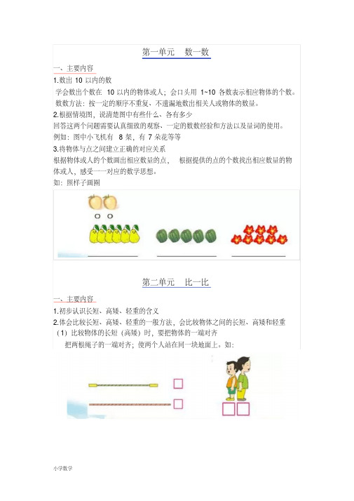 一年级上学期数学知识点汇总