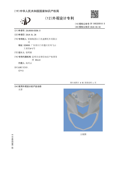 【CN305285543S】头罩【专利】