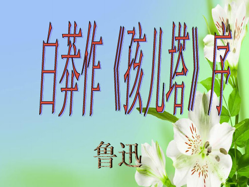 沪教版高中语文第三册白莽作孩儿塔序316张PPT第三册课件