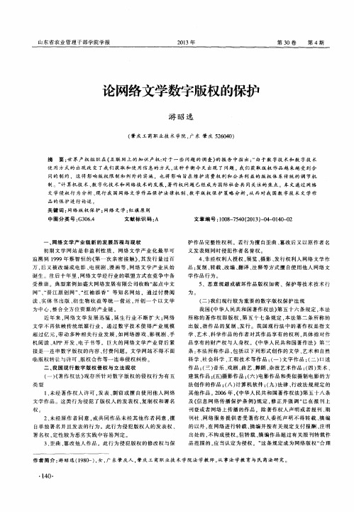 论网络文学数字版权的保护