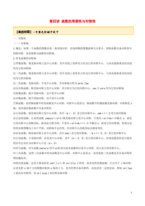 2020年高考数学一轮复习专题2.4函数的周期性、对称性练习(含解析)