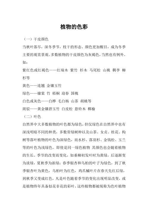 植物的色彩