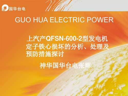 上汽产QFSN-600-2型发电机定子铁心损坏的分析、处理及预防措施探讨