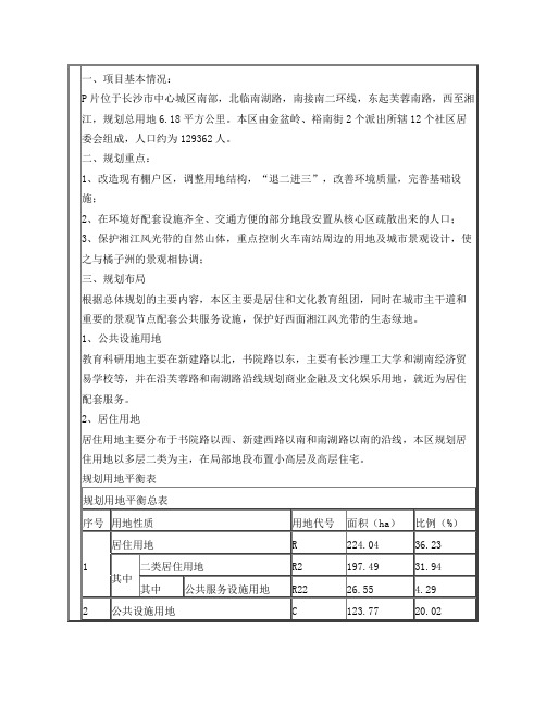 长沙市中心区P片控制性详细规划公示