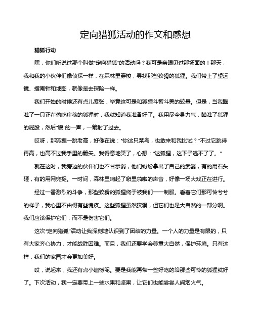 定向猎狐活动的作文和感想