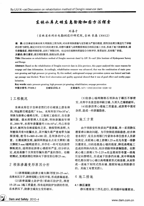 东林水库大坝应急除险加固方法探索