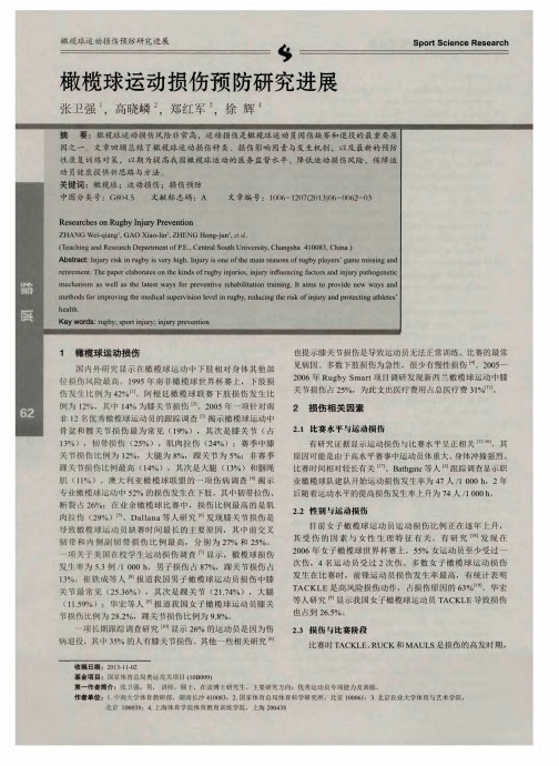 橄榄球运动损伤预防研究进展