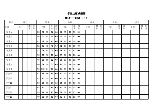 学生达标成绩册2012至2013下