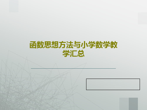 函数思想方法与小学数学教学汇总23页PPT