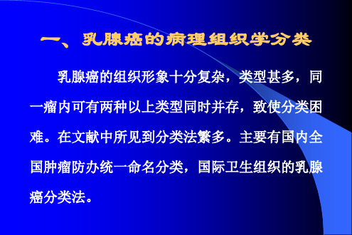 乳腺癌病理学分类及预后标记物