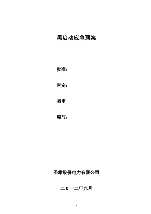 电厂黑启动事故预案