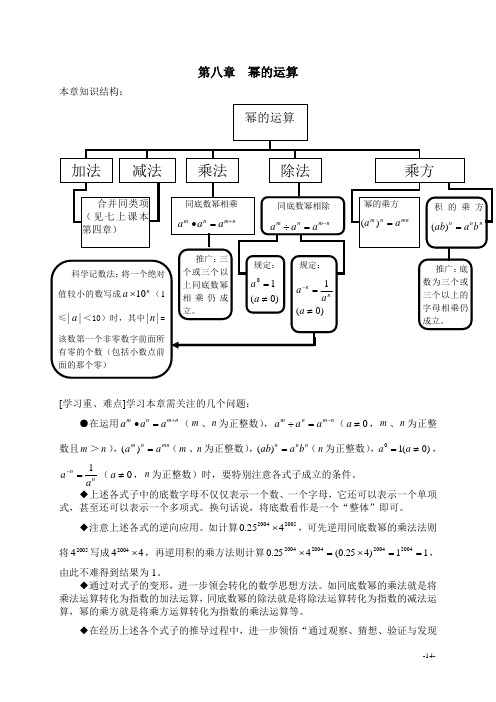 幂的运算小结与思考