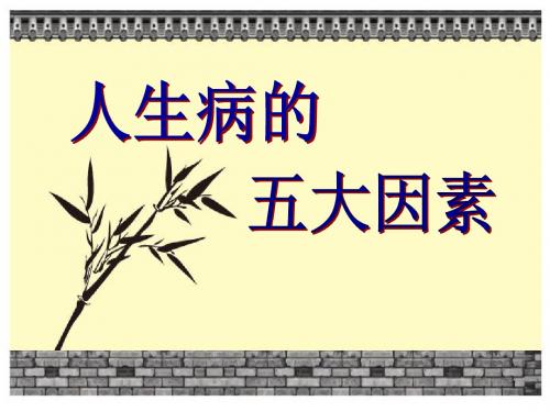 人生病的五大因素ppt课件