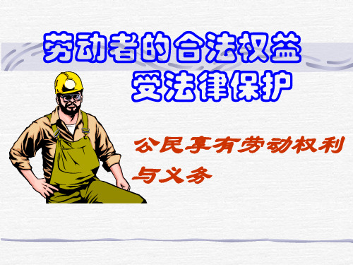 劳动者的合法权益受法律保护PPT课件