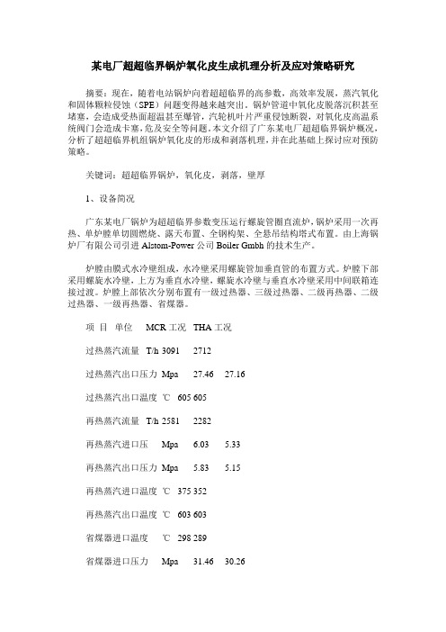 某电厂超超临界锅炉氧化皮生成机理分析及应对策略研究