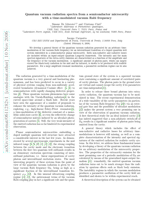 Quantum vacuum radiation spectra from a semiconductor microcavity with a time-modulated vac