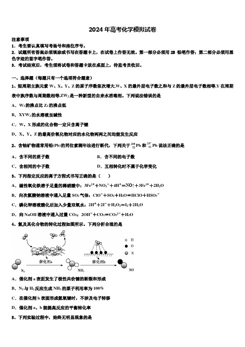 中学2024届高三考前热身化学试卷含解析