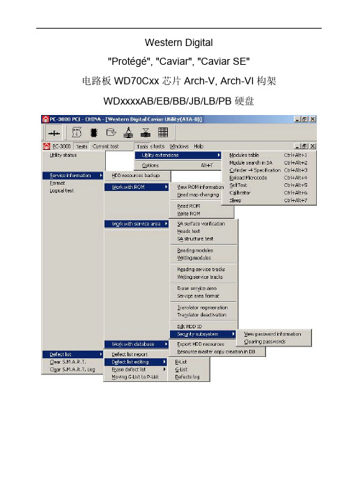 Pc3000 对Wd西数硬盘的 中文指南