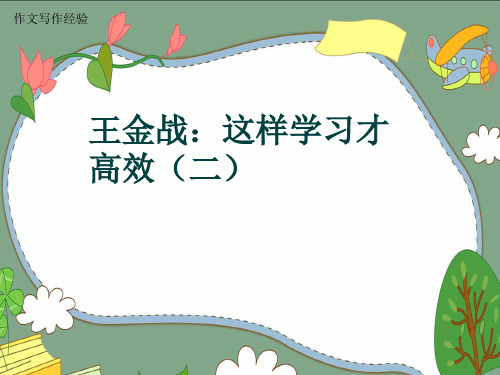 作文写作经验《王金战：这样学习才高效(二)》(共18张ppt)