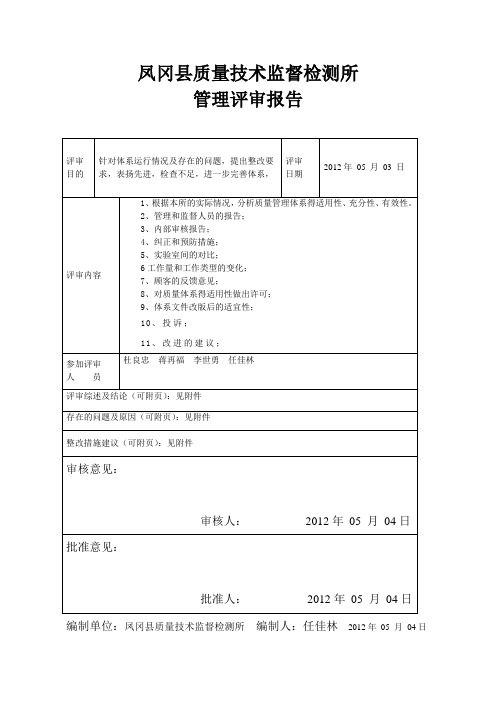 检测管理评审报告2010