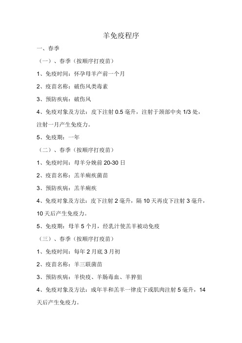 羊免疫程序