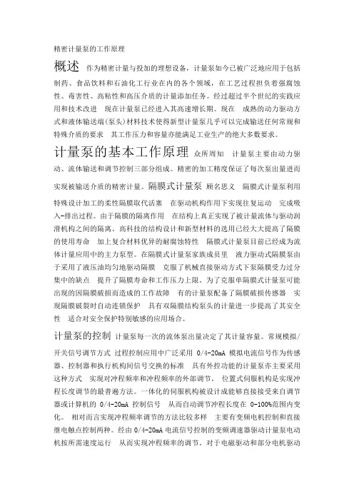精密计量泵的工作原理