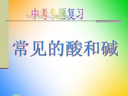 人教版九年级化学中考专题复习酸和碱复习课PPT下载