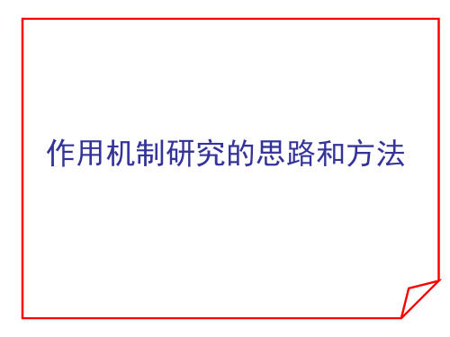 农药学原理课件--作用机制研究的思路和方法