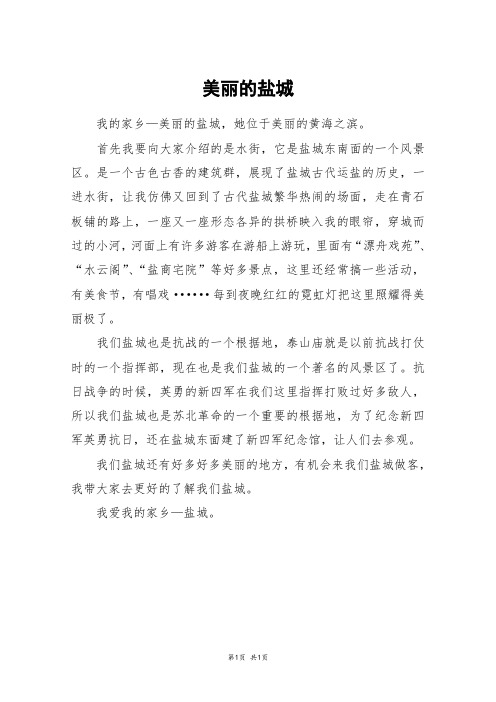 美丽的盐城_四年级作文_2