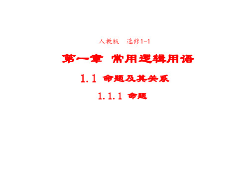 高中数学人教版选修1-1 1.1.1命题 课件2