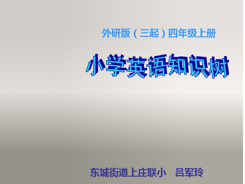 外研版(三起)英语四年级上册英语知识树课件